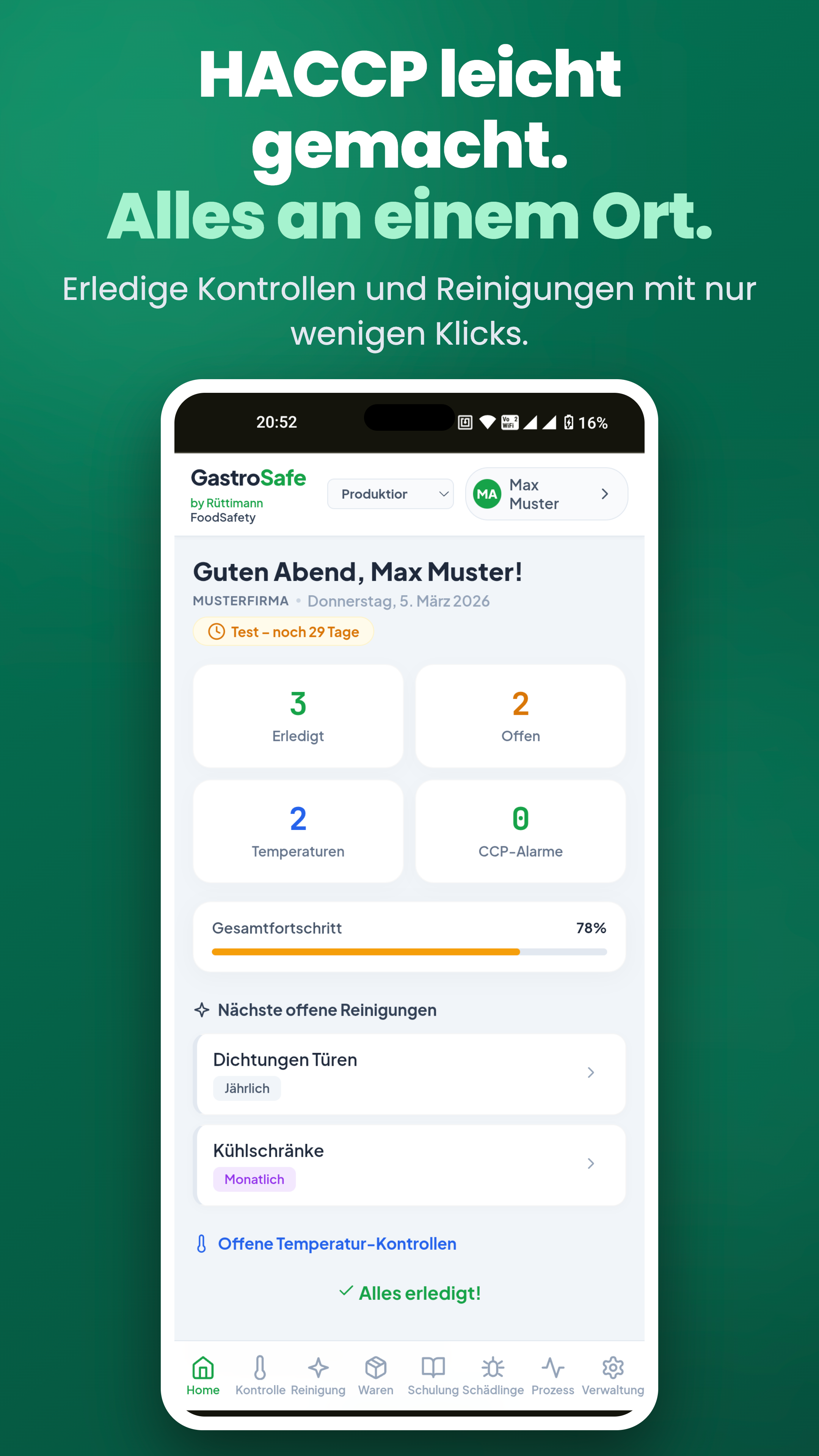 GastroSafe App Vorschau