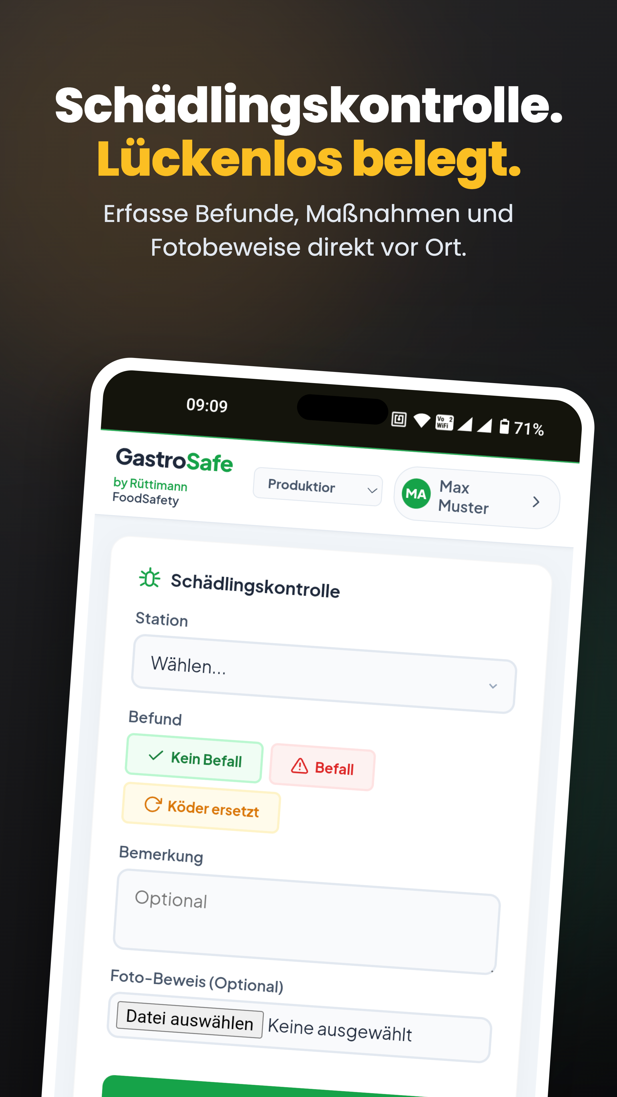 Schädlingskontrolle App - Köderstationen dokumentieren